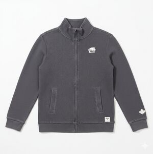 Roots Kids Full Zip Sweatshirt Jacket Grey Mock Neck Boys Youth Size XXL 13 14